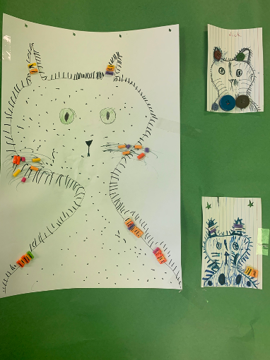 Student work from a second grade Exhibition of Learning.